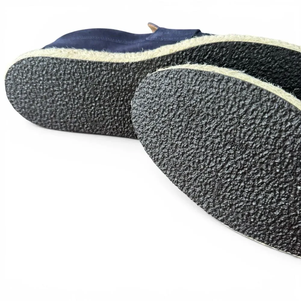 Harrys London Riviera Suede Espadrilles Men 43 1/2 EU 10.5 US Blue Penny Loafer